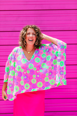 Floral Sequin Sheer Tunic