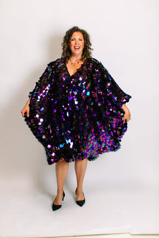 Oil Slick Jumbo Paillette Mid Caftan