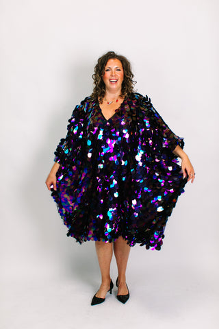 Oil Slick Jumbo Paillette Mid Caftan