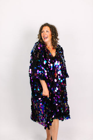 Oil Slick Jumbo Paillette Mid Caftan
