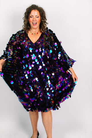 Oil Slick Jumbo Paillette Mid Caftan