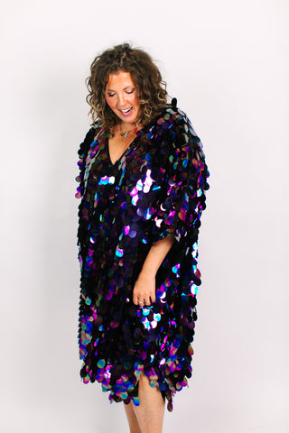 Oil Slick Jumbo Paillette Mid Caftan