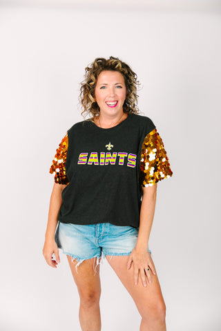 Purple Green & Gold Saints Party Tee