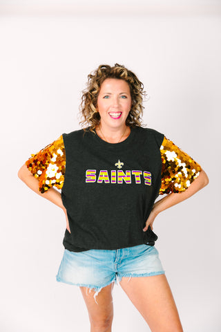 Purple Green & Gold Saints Party Tee