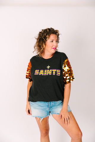 Purple Green & Gold Saints Party Tee