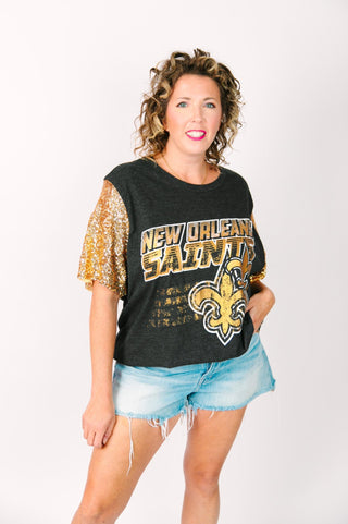 Saints Gold Sequin Party Tee