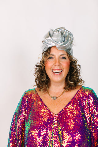 Silver Lame Party Wrap