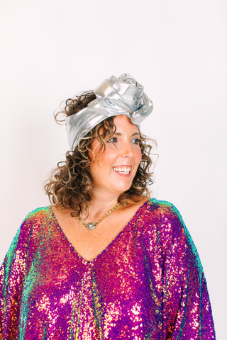 Silver Lame Party Wrap