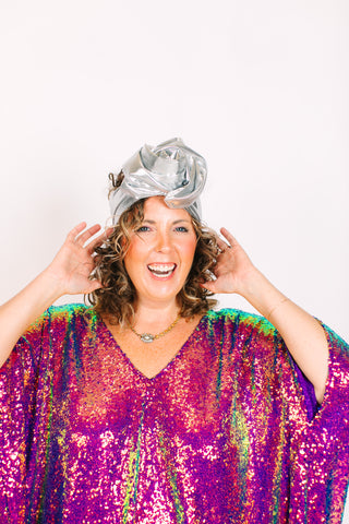 Silver Lame Party Wrap