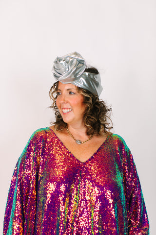 Silver Lame Party Wrap