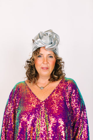 Silver Lame Party Wrap