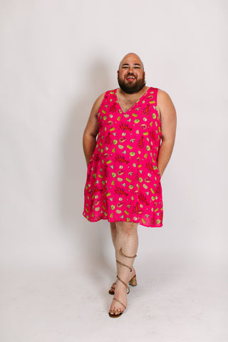 pink and red dress plus size Pink & Red Floral Corset Tulle Dress