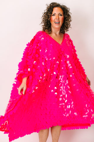 Pink Jumbo Paillette Mid Caftan