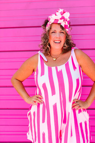 Pink Stripe Party Wrap