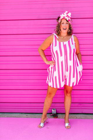 Pink Stripe Romper