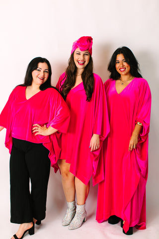 Pink Velvet Long Caftan