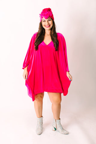 Pink Velvet Short Caftan