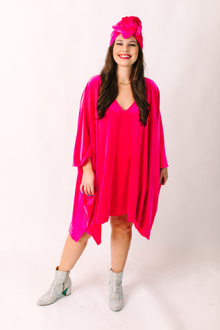 Pink Velvet Short Caftan