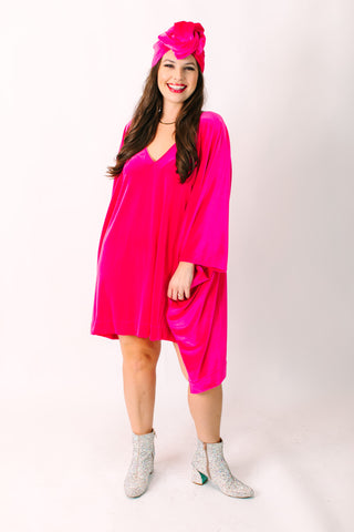 Pink Velvet Short Caftan