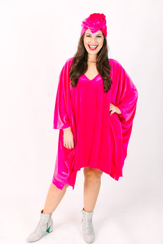 Pink Velvet Short Caftan