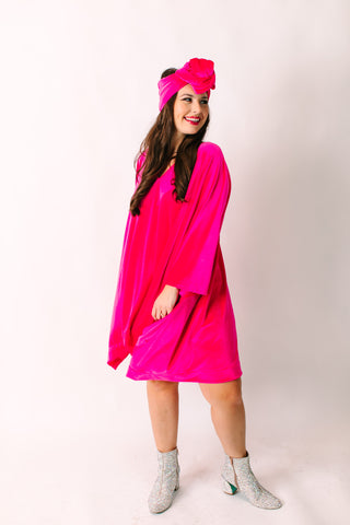 Pink Velvet Short Caftan