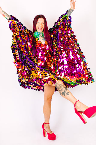 Purple Jumbo Paillette Mid Caftan