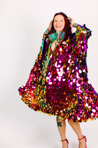 Purple Jumbo Paillette Mid Caftan