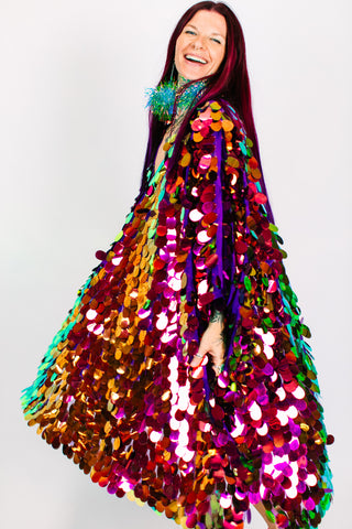 Purple Jumbo Paillette Mid Caftan