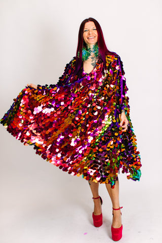 Purple Jumbo Paillette Mid Caftan