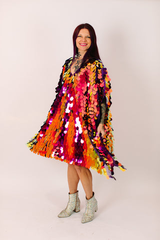 Purple Jumbo Paillette Mid Caftan