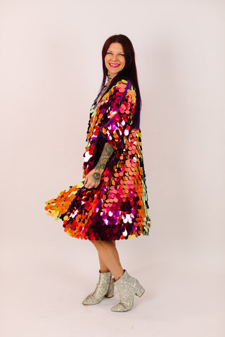 Purple Jumbo Paillette Mid Caftan
