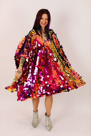 Purple Jumbo Paillette Mid Caftan