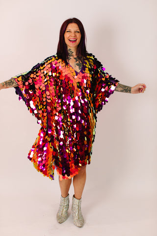 Purple Jumbo Paillette Mid Caftan