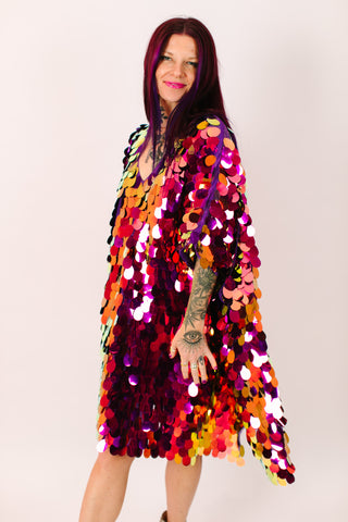 Purple Jumbo Paillette Mid Caftan