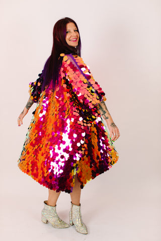 Purple Jumbo Paillette Mid Caftan
