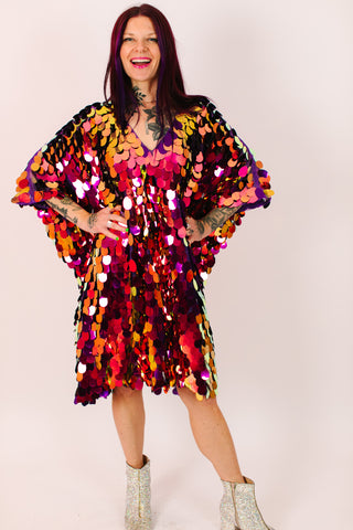 Purple Jumbo Paillette Mid Caftan
