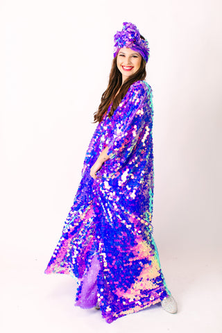 Lavender Paillette Long Caftan