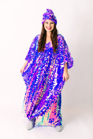 Lavender Paillette Long Caftan