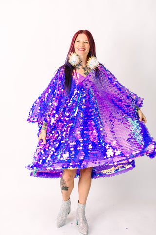 Lavender Paillette Short Caftan