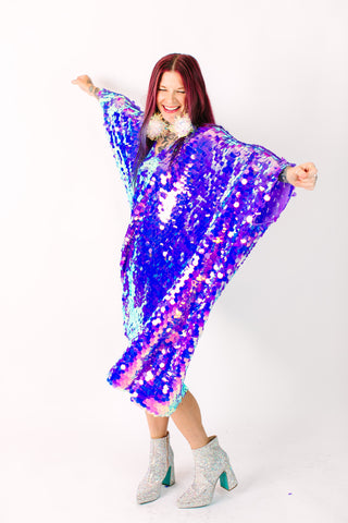 Lavender Paillette Short Caftan