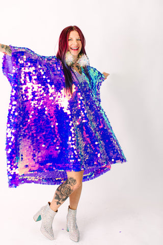 Lavender Paillette Short Caftan
