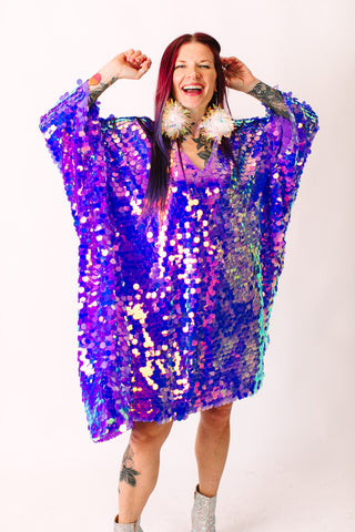 Lavender Paillette Short Caftan