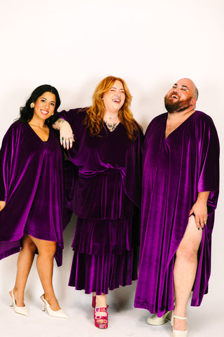 Purple Velvet Long Caftan