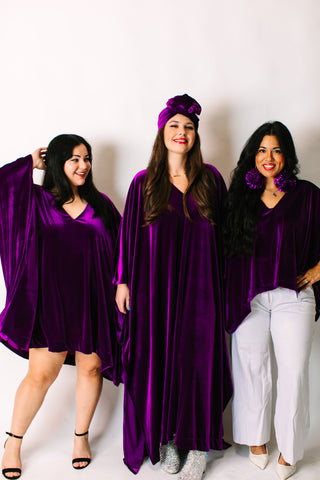 Purple Velvet Long Caftan