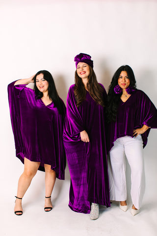Purple Velvet Short Caftan