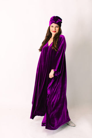 Purple Velvet Long Caftan