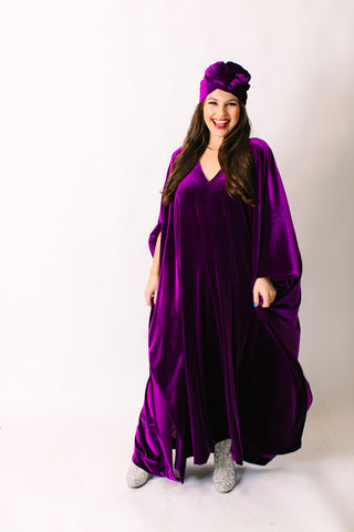 Purple Velvet Long Caftan