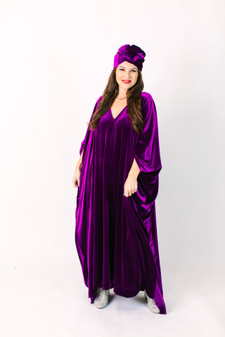 Purple Velvet Long Caftan