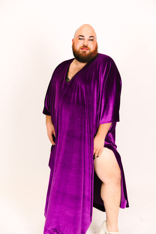 Purple Velvet Long Caftan