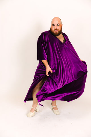 Purple Velvet Long Caftan